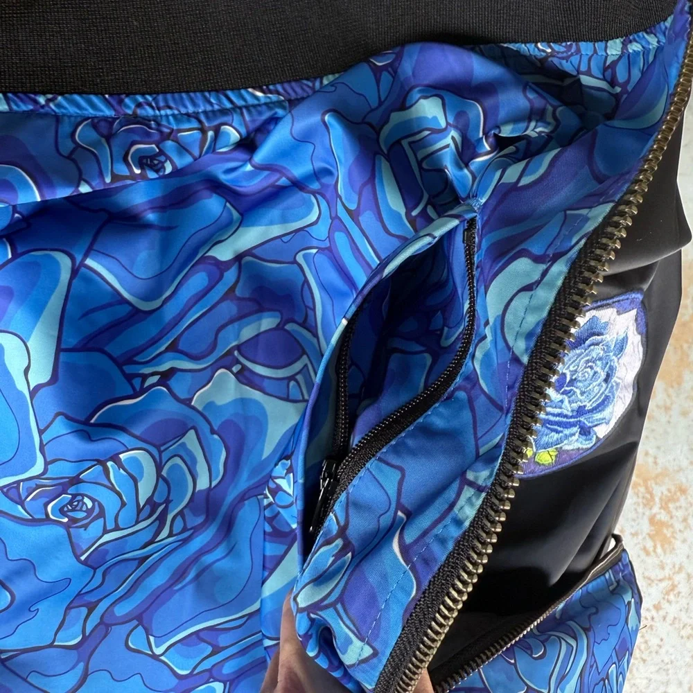 2 in 1 jacket blue rose statement 🤘🏼 bomber jacket - Picture 7 of 12